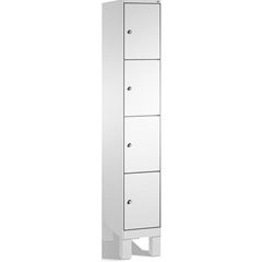 EVOLO Fächerschrank, mit Füßen, 1 Abteil, 4 Fächer, Abteilbreite 300 mm, lichtgr