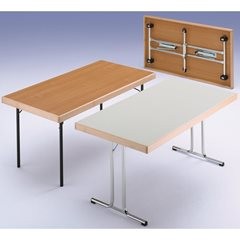 Klapptisch, Doppel-T-Fuß-Gestell, 1500 x 800 mm, Gestell anthrazit, Platte licht