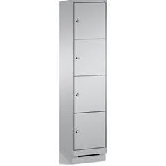 EVOLO Fächerschrank, mit Sockel, 1 Abteil, 4 Fächer, Abteilbreite 400 mm, weißal