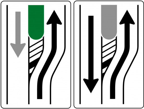 Vorankündigungstafel für Verkehrsinseln Vorankündigungstafel für Verkehrsinseln flach Scotchlite Ty
