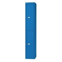 OFFICE Garderobensystem, Tiefe 457 mm, 2 Fächer mit je 1 Kleiderhaken, blau.