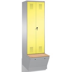 EVOLO Garderobenschrank, zueinander schlagende Türen, mit Aufbewahrungsbox, 2 Ab