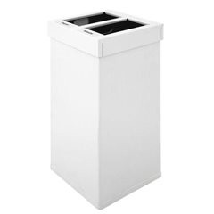 Abfallsammler, Volumen 2 x 50 l, BxHxT 360 x 765 x 360 mm, Aluminium, weiß.
