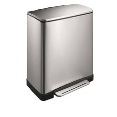 Edelstahl-Tretabfallsammler, eckig, Volumen 50 l, Anti-Fingerprint-Beschichtung.