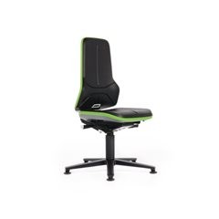 NEON Arbeitsdrehstuhl, Gleiter, Permanentkontakt, PU-Schaum, Flexband grün.
