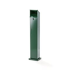 Kombi-Standascher, Volumen 5 l, BxHxT 180 x 1150 x 150 mm, Stahlblech, moosgrün.