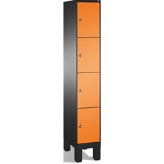 EVOLO Fächerschrank, mit Füßen, 1 Abteil, 4 Fächer, Abteilbreite 300 mm, schwarz