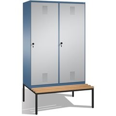 EVOLO Garderobenschrank, mit Sitzbank, Tür über 2 Abteile, 4 Abteile, 2 Türen, A