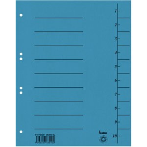 Trennblatt Intensiv, Karton, 210 g/m², 1-10, A4, blau