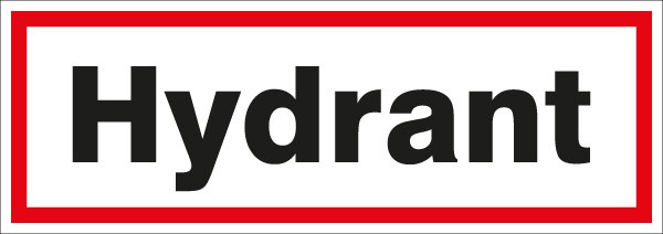 Hinweis-Aufkleber Hydrant 297x105mm