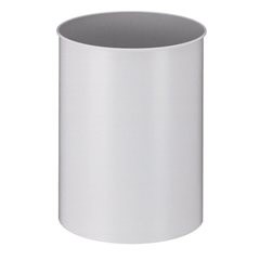 Papierkorb, Metall, rund, Volumen 15 l, HxØ 309 x 255 mm, grau.