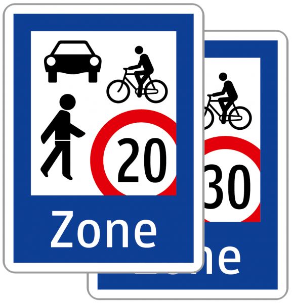 §53/9e Begegnungszone flach Scotchlite Folie Typ1 | Flach