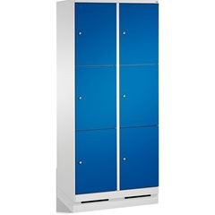 EVOLO Fächerschrank, mit Sockel, 2 Abteile, je 3 Fächer, Abteilbreite 400 mm, li