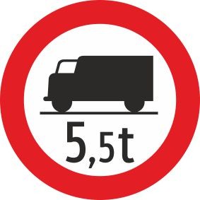 §52/7a Fahrverbot für Lastkraftfahrzeuge mit Gewichtsangabe | Alform Verkehrszeichen