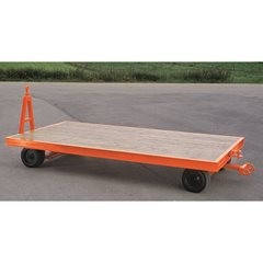 Schwerlastanhänger, 10 t, Allrad-Achsschenkel-Lenkung, Ladefläche 3,2 x 1,6 m.