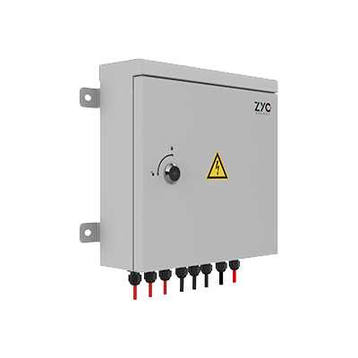 Combiner-Box für 3 Speichertürme | DC Spannung: 1000 V, Strom pro Port: 30 A