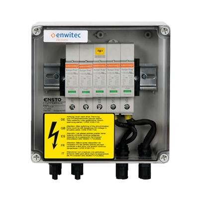 Surge protection box 2 MPPT, type 1+2 | 1 x In / Out each, I max 32 A each, SUNCLIX