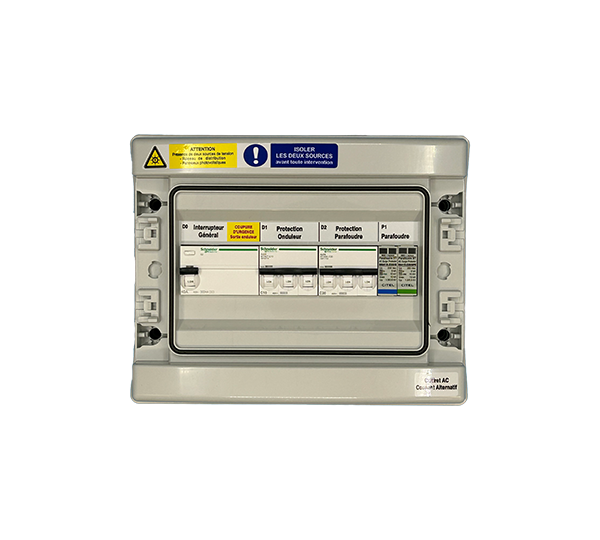 COFFRET AC TRIPHASÉ, 1 ONDULEUR 6KVA MAX | Avec différentiel 300mA