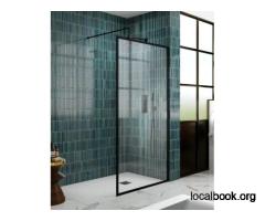 Nuie Full Outer Framed Wetroom Screen with Support Bar