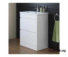 Modern 2 Drawer Floorstanding Vanity Unit With Basin