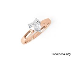 AMBER | Heart shape knife edge Straight edge Solitaire Engagement Ring