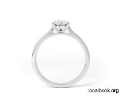 AMBER | Heart shape knife edge Straight edge Solitaire Engagement Ring - 3