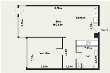 Billede 1. Lejlighed, Bagsværd Hovedgade, Bagsværd 