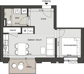 Photo 2. Apartment, Helsinkigade, Nordhavn 