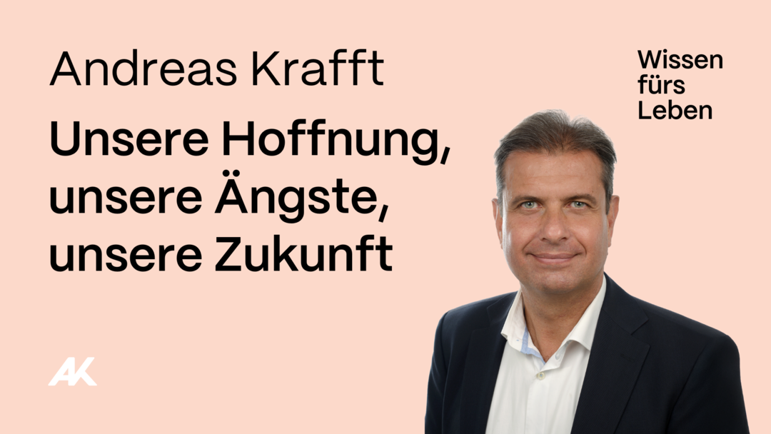 © Andreas Krafft Portraitfoto von Andreas Krafft. Titel des Vortrags: Unsere Hoffnung, unsere Ängste, unsere Zukunft