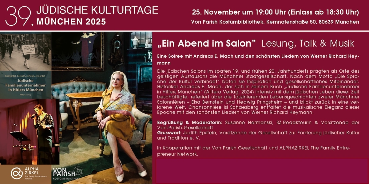 Header - Ein Abend im Salon - mit Lesung von Andreas E. Mach, Talk und Musik