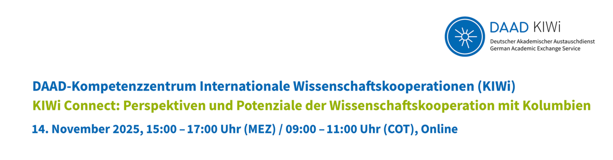 Header - KIWi Connect: Perspektiven und Potenziale der Wissenschaftskooperation mit Kolumbien
