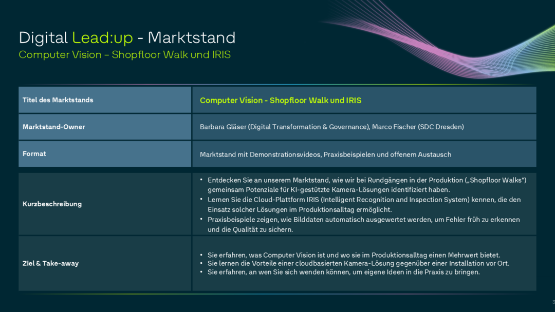 Computer Vision - Shopfloor Walk und IRIS