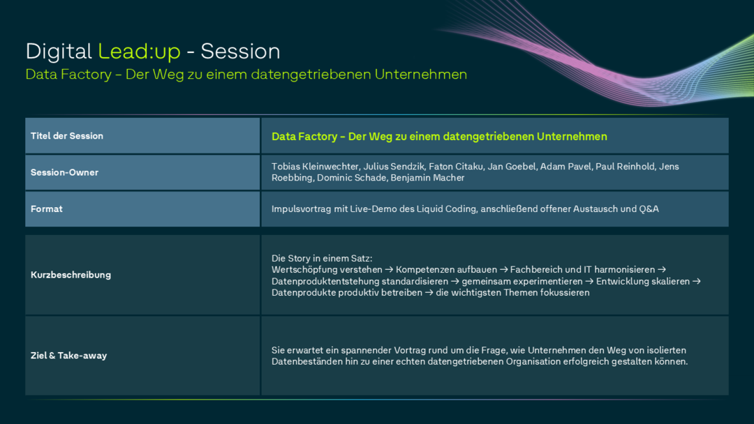Session 8 - Data Factory - Der Weg zu einem datengetriebenen Unternehmen