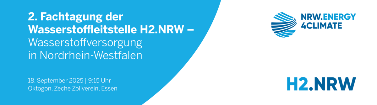 Header - Wasserstoffleitstelle H2.NRW: Fachtagung „Wasserstoffversorgung in Nordrhein-Westfalen“