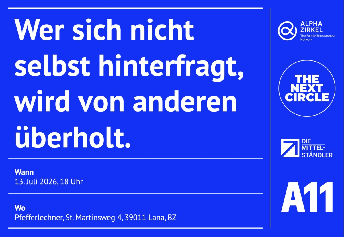 Header - Alphazirkel x A11 (Projekt A): Wer sich nicht selbst hinterfragt, wird von anderen überholt.