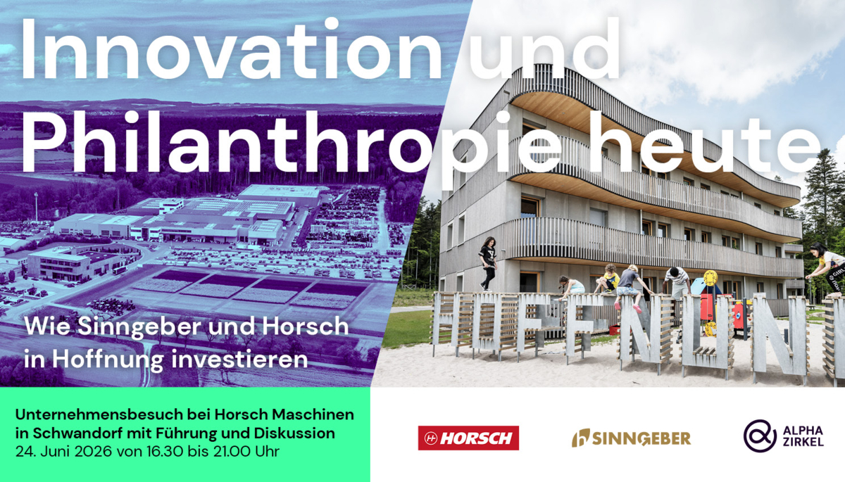 Header - „Innovation und Philanthropie heute - wie Sinngeber und Horsch in Hoffnung investieren“
