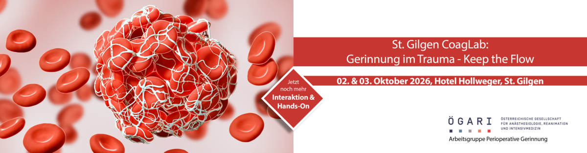 Header - St. Gilgen CoagLab: Gerinnung im Trauma - Keep the Flow