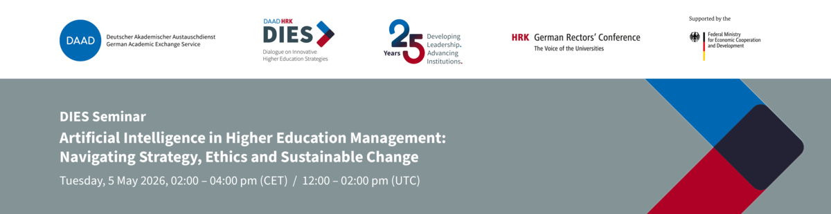 Header - DIES Seminar | Artificial Intelligence in Higher Education Management: Navigating Strategy, Ethics and Sustainable Change