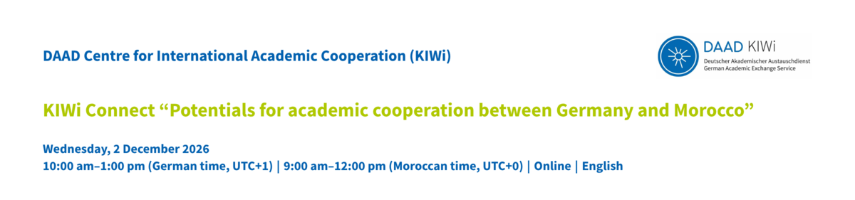 Header - KIWi Connect “Potentials for academic cooperation between Germany and Morocco”