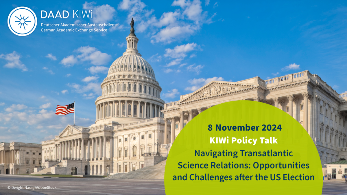 Header - KIWi Policy Talk „Navigating Transatlantic Science Relations: Opportunities and Challenges after the US Election“
