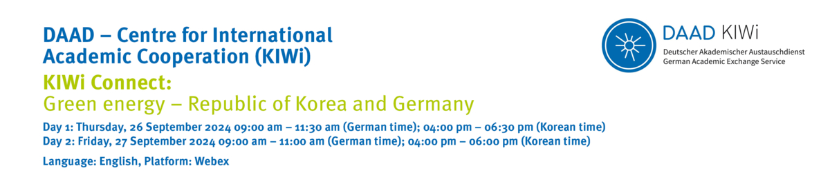 Header - KIWi Connect: Green energy – Republic of Korea and Germany