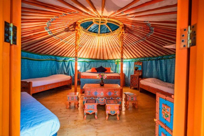 Yourte traditionnelle, 1 chambre, avec jardin