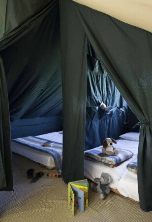 Tente 2 chambres, avec jardin