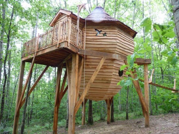 Cabane dans les arbres 1 chambre, avec jardin