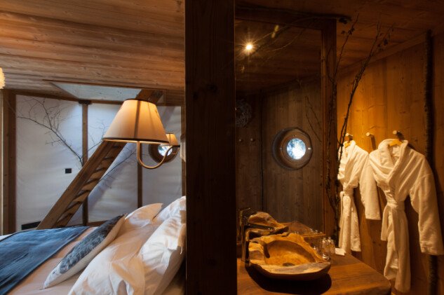 Cabane dans les arbres 1 chambre, avec jardin