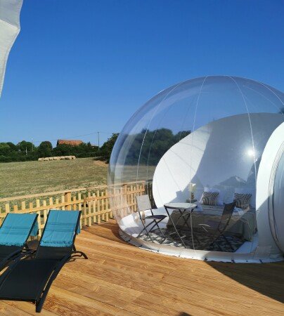 Bulle tout confort, 2 voyageurs, avec jardin