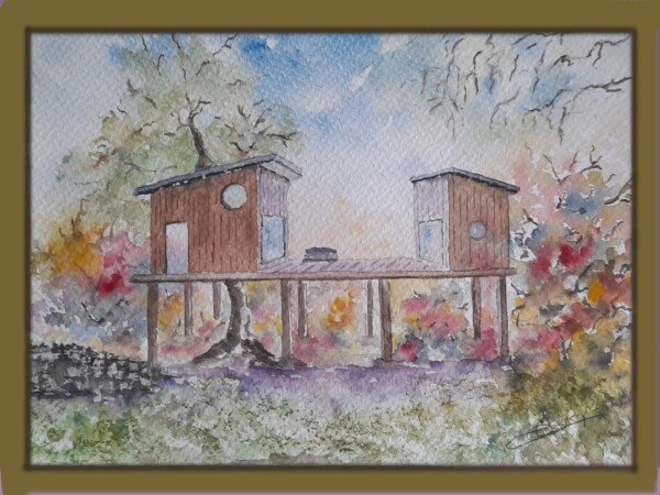 Cabane dans un cadre idyllique, 2 chambres, avec jardin