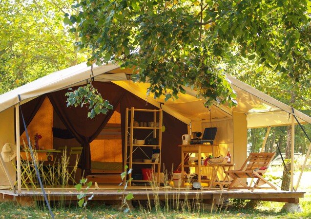 Tente 2 chambres, avec jardin