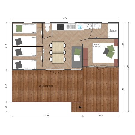 Hébergement insolite confortable, 3 chambres, avec jardin