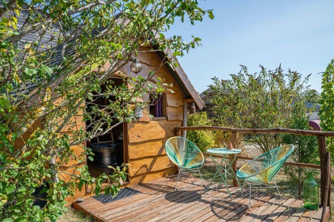 Cabane 3 voyageurs, avec jardin